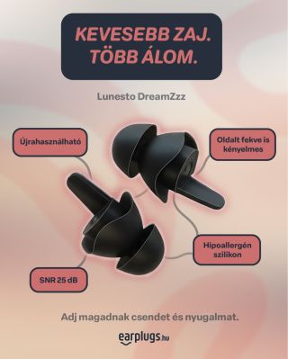 ✅ SNR 25 dB ✅ Hipoallergén szilikon ✅ Újrahasználható ✅ Oldalt fekve is kényelmes Lunesto DreamZzz – füldugók, amelyek...